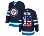 Adidas Winnipeg Jets #19 Nic Petan Authentic Navy Blue USA Flag Fashion NHL Jersey