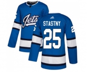 Adidas Winnipeg Jets #25 Paul Stastny Authentic Blue Alternate NHL Jersey