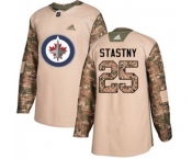 Adidas Winnipeg Jets #25 Paul Stastny Authentic Camo Veterans Day Practice NHL Jersey