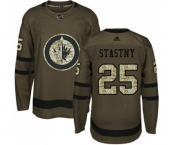 Adidas Winnipeg Jets #25 Paul Stastny Authentic Green Salute to Service NHL Jersey