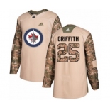 Adidas Winnipeg Jets #25 Seth Griffith Authentic Camo Veterans Day Practice NHL Jersey