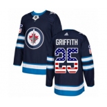 Adidas Winnipeg Jets #25 Seth Griffith Authentic Navy Blue USA Flag Fashion NHL Jersey