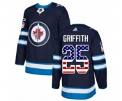 Adidas Winnipeg Jets #25 Seth Griffith Authentic Navy Blue USA Flag Fashion NHL Jersey