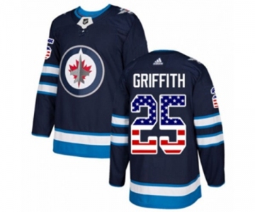 Adidas Winnipeg Jets #25 Seth Griffith Authentic Navy Blue USA Flag Fashion NHL Jersey