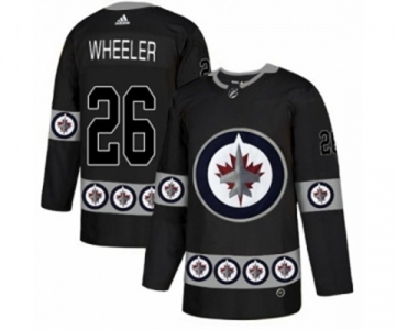 Adidas Winnipeg Jets #26 Blake Wheeler Authentic Black Team Logo Fashion NHL Jersey