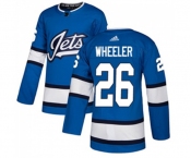 Adidas Winnipeg Jets #26 Blake Wheeler Authentic Blue Alternate NHL Jersey