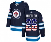 Adidas Winnipeg Jets #26 Blake Wheeler Authentic Navy Blue USA Flag Fashion NHL Jersey