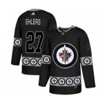 Adidas Winnipeg Jets #27 Nikolaj Ehlers Authentic Black Team Logo Fashion NHL Jersey