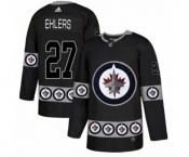 Adidas Winnipeg Jets #27 Nikolaj Ehlers Authentic Black Team Logo Fashion NHL Jersey