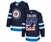 Adidas Winnipeg Jets #27 Nikolaj Ehlers Authentic Navy Blue USA Flag Fashion NHL Jersey