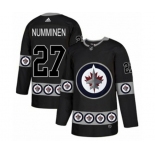 Adidas Winnipeg Jets #27 Teppo Numminen Authentic Black Team Logo Fashion NHL Jersey