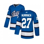 Adidas Winnipeg Jets #27 Teppo Numminen Authentic Blue Alternate NHL Jersey