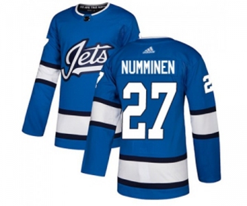 Adidas Winnipeg Jets #27 Teppo Numminen Authentic Blue Alternate NHL Jersey