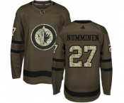 Adidas Winnipeg Jets #27 Teppo Numminen Authentic Green Salute to Service NHL Jersey