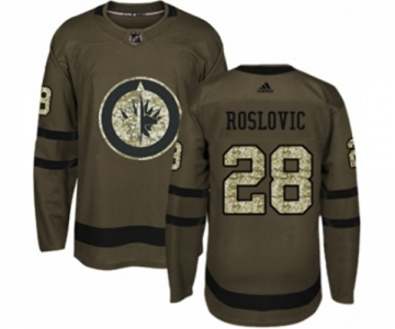 Adidas Winnipeg Jets #28 Jack Roslovic Authentic Green Salute to Service NHL Jersey