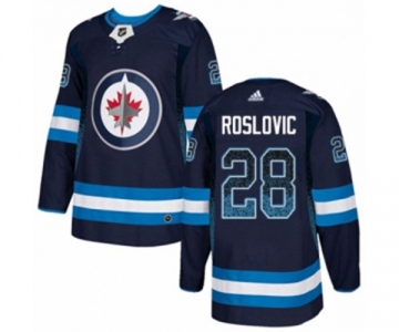 Adidas Winnipeg Jets #28 Jack Roslovic Authentic Navy Blue Drift Fashion NHL Jersey