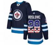 Adidas Winnipeg Jets #28 Jack Roslovic Authentic Navy Blue USA Flag Fashion NHL Jersey