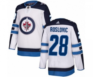 Adidas Winnipeg Jets #28 Jack Roslovic Authentic White Away NHL Jersey