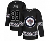 Adidas Winnipeg Jets #29 Patrik Laine Authentic Black Team Logo Fashion NHL Jersey