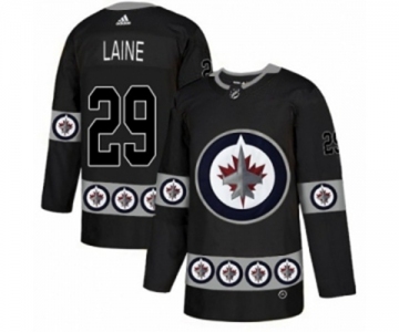 Adidas Winnipeg Jets #29 Patrik Laine Authentic Black Team Logo Fashion NHL Jersey