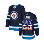 Adidas Winnipeg Jets #29 Patrik Laine Authentic Navy Blue USA Flag Fashion NHL Jersey