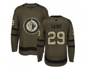 Adidas Winnipeg Jets #29 Patrik Laine Green Salute to Service Stitched NHL Jersey