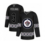 Adidas Winnipeg Jets #3 Tucker Poolman Authentic Black Team Logo Fashion NHL Jersey