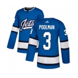 Adidas Winnipeg Jets #3 Tucker Poolman Authentic Blue Alternate NHL Jersey