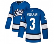 Adidas Winnipeg Jets #3 Tucker Poolman Authentic Blue Alternate NHL Jersey