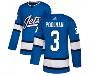 Adidas Winnipeg Jets #3 Tucker Poolman Authentic Blue Alternate NHL Jersey