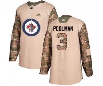 Adidas Winnipeg Jets #3 Tucker Poolman Authentic Camo Veterans Day Practice NHL Jersey