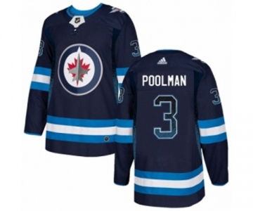 Adidas Winnipeg Jets #3 Tucker Poolman Authentic Navy Blue Drift Fashion NHL Jersey