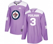 Adidas Winnipeg Jets #3 Tucker Poolman Authentic Purple Fights Cancer Practice NHL Jersey