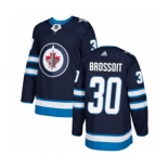 Adidas Winnipeg Jets #30 Laurent Brossoit Authentic Navy Blue Home NHL Jersey