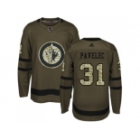 Adidas Winnipeg Jets #31 Ondrej Pavelec Green Salute to Service Stitched NHL Jersey