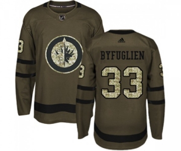 Adidas Winnipeg Jets #33 Dustin Byfuglien Authentic Green Salute to Service NHL Jersey