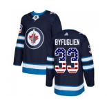 Adidas Winnipeg Jets #33 Dustin Byfuglien Authentic Navy Blue USA Flag Fashion NHL Jersey