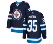 Adidas Winnipeg Jets #35 Steve Mason Authentic Navy Blue Home NHL Jersey