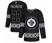 Adidas Winnipeg Jets #37 Connor Hellebuyck Authentic Black Team Logo Fashion NHL Jersey