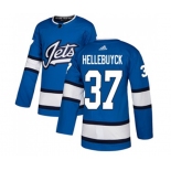 Adidas Winnipeg Jets #37 Connor Hellebuyck Authentic Blue Alternate NHL Jersey