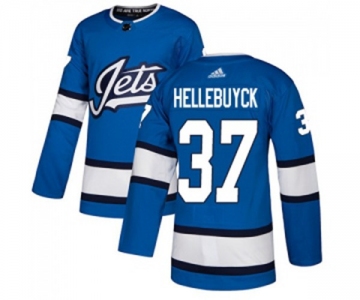 Adidas Winnipeg Jets #37 Connor Hellebuyck Authentic Blue Alternate NHL Jersey