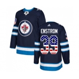 Adidas Winnipeg Jets #39 Tobias Enstrom Authentic Navy Blue USA Flag Fashion NHL Jersey