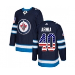 Adidas Winnipeg Jets #40 Joel Armia Authentic Navy Blue USA Flag Fashion NHL Jersey