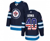 Adidas Winnipeg Jets #40 Joel Armia Authentic Navy Blue USA Flag Fashion NHL Jersey