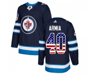 Adidas Winnipeg Jets #40 Joel Armia Authentic Navy Blue USA Flag Fashion NHL Jersey