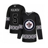 Adidas Winnipeg Jets #5 Dmitry Kulikov Authentic Black Team Logo Fashion NHL Jersey