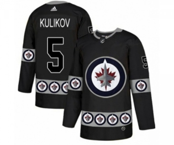 Adidas Winnipeg Jets #5 Dmitry Kulikov Authentic Black Team Logo Fashion NHL Jersey