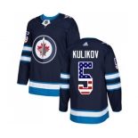 Adidas Winnipeg Jets #5 Dmitry Kulikov Authentic Navy Blue USA Flag Fashion NHL Jersey