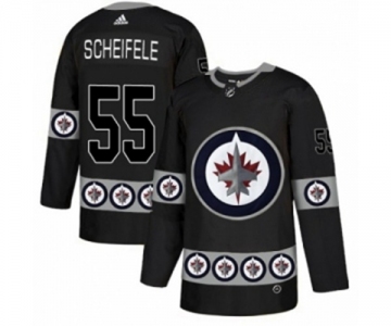 Adidas Winnipeg Jets #55 Mark Scheifele Authentic Black Team Logo Fashion NHL Jersey