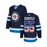 Adidas Winnipeg Jets #55 Mark Scheifele Authentic Navy Blue USA Flag Fashion NHL Jersey